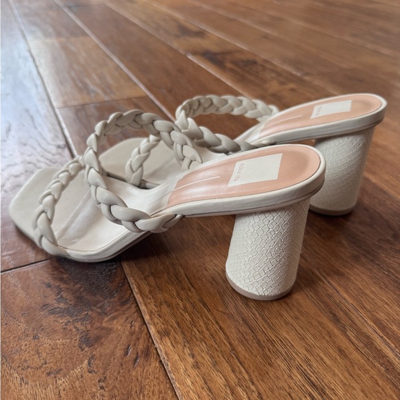 Dolce Vita White Braided Double-Strap Heels - Picture 2 of 3